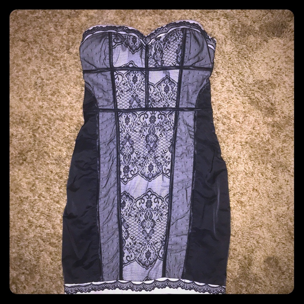 ⚜️ Costa Blanca black lace strapless bustier dress - Picture 5 of 10
